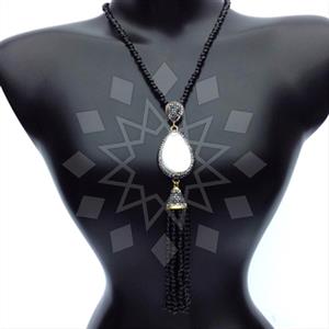 Fashion Gem and Crystals Tassel Necklace