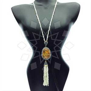 Fashion Gem and Crystals Tassel Necklace