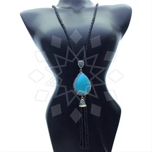 Fashion Gem and Crystals Tassel Necklace