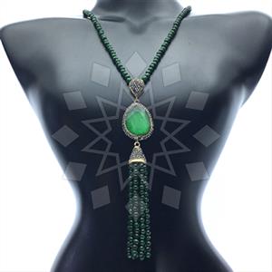 Fashion Gem and Crystals Tassel Necklace