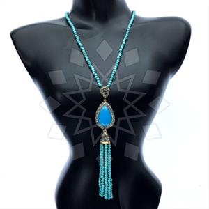 Fashion Gem and Crystals Tassel Necklace