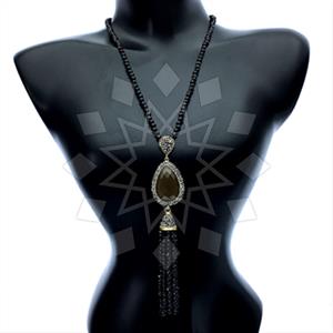 Fashion Gem and Crystals Tassel Necklace
