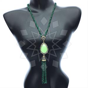 Fashion Gem and Crystals Tassel Necklace