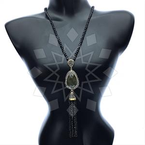 Fashion Gem and Crystals Tassel Necklace