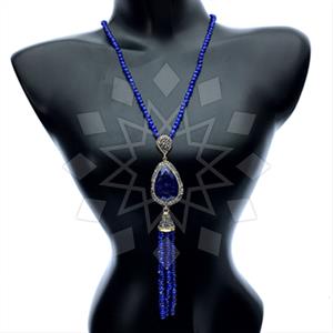 Fashion Gem and Crystals Tassel Necklace