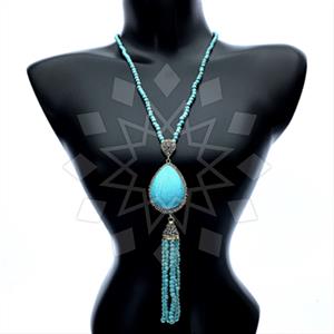 Fashion Gem and Crystals Tassel Necklace