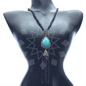 Fashion Gem and Crystals Tassel Necklace