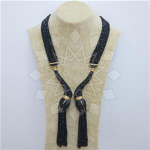 Fashion Gem and Crystals Tassel Necklace