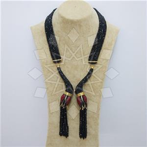Fashion Gem and Crystals Tassel Necklace