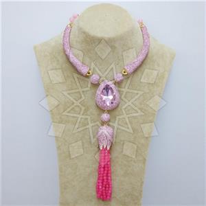 Fashion Gem and Crystals Tassel Necklace