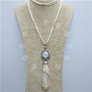Fashion Gem and Crystals Tassel Necklace