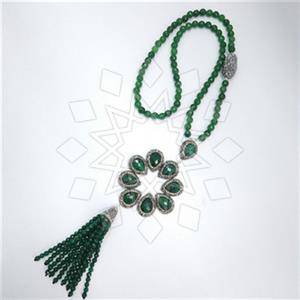 Fashion Gem and Crystals Tassel Necklace