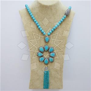 Fashion Gem and Crystals Tassel Necklace