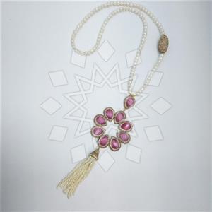 Fashion Gem and Crystals Tassel Necklace