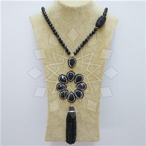 Fashion Gem and Crystals Tassel Necklace