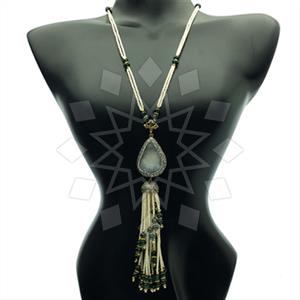 Fashion Gem and Crystals Tassel Necklace