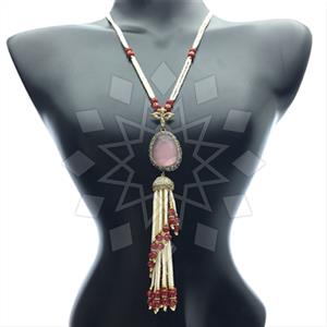Fashion Gem and Crystals Tassel Necklace