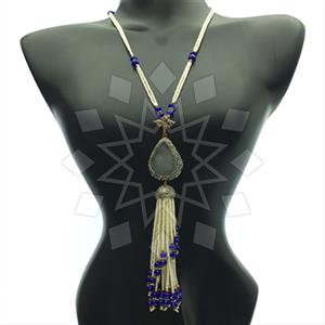 Fashion Gem and Crystals Tassel Necklace