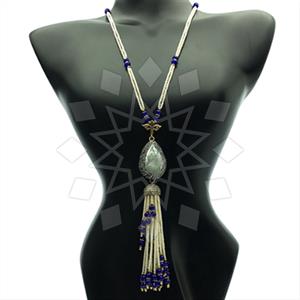 Fashion Gem and Crystals Tassel Necklace