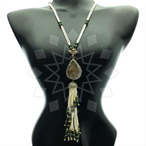 Fashion Gem and Crystals Tassel Necklace