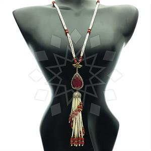 Fashion Gem and Crystals Tassel Necklace