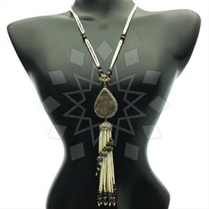 Fashion Gem and Crystals Tassel Necklace