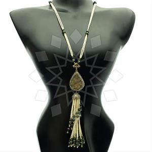 Fashion Gem and Crystals Tassel Necklace
