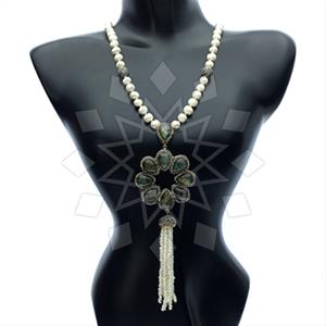 Fashion Gem and Crystals Tassel Necklace