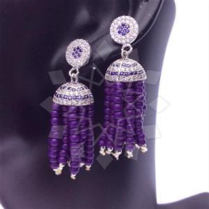 925 Sterling Silver Beaded  Tassel Earring