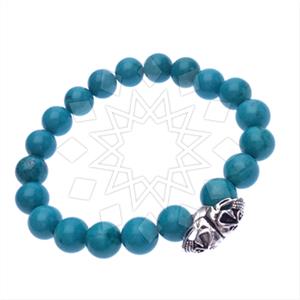 925 Sterling Silver Skull Beaded Bracelet
