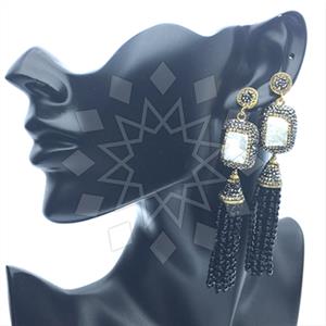 Fashion Gem and Crystals Tassel Earring