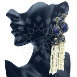 Fashion Gem and Crystals Tassel Earring