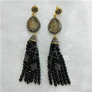 Fashion Gem and Crystals Tassel Earring