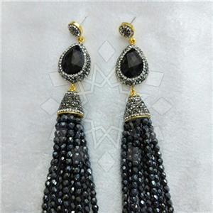 Fashion Gem and Crystals Tassel Earring