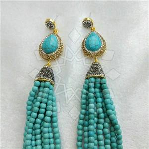 Fashion Gem and Crystals Tassel Earring
