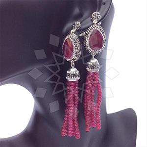 Fashion Gem and Crystals Tassel Earring