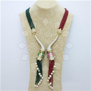Fashion Gem and Crystals Tassel Necklace