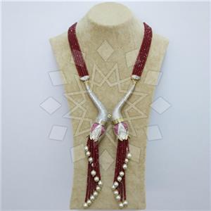 Fashion Gem and Crystals Tassel Necklace