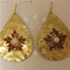 Fashion Handmade Artisan Brass  Statement Earring