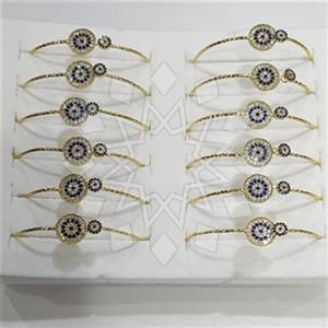 Fashion Evil Eye Gem and Crystals Bangle Bracelets Package
