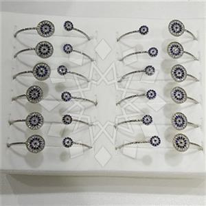 Fashion Evil Eye Gem and Crystals Bangle Bracelets Package