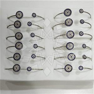 Fashion Evil Eye Gem and Crystals Bangle Bracelets Package