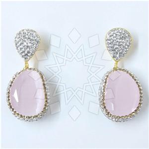 Fashion Gem and Crystals Single Drop Earrings