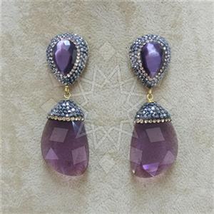 Fashion Gem and Crystals Single Drop Earrings