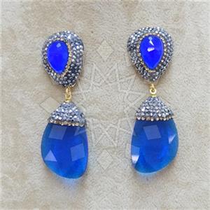 Fashion Gem and Crystals Single Drop Earrings