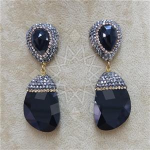 Fashion Gem and Crystals Single Drop Earrings