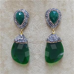 Fashion Gem and Crystals Single Drop Earrings
