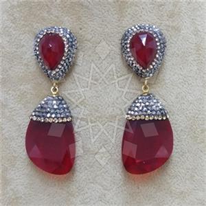 Fashion Gem and Crystals Single Drop Earrings