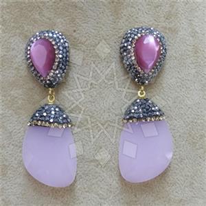 Fashion Gem and Crystals Single Drop Earrings