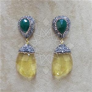 Fashion Gem and Crystals Single Drop Earrings